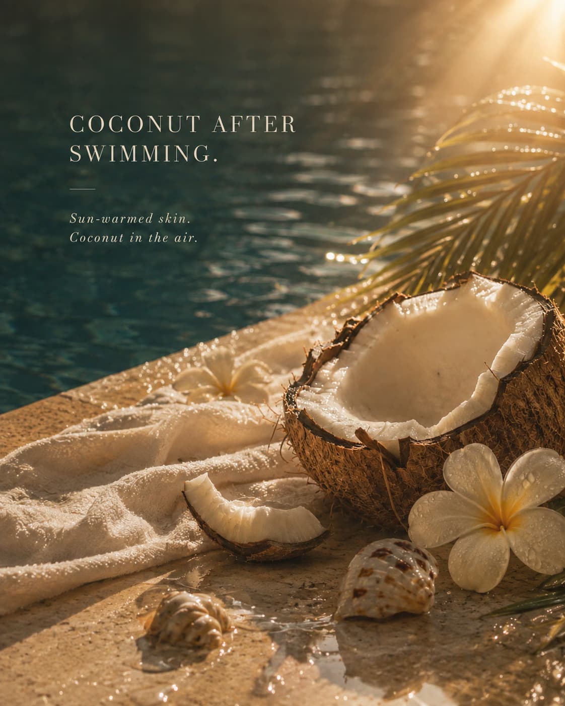 تصویر عطر نارگیل بعد از شنا